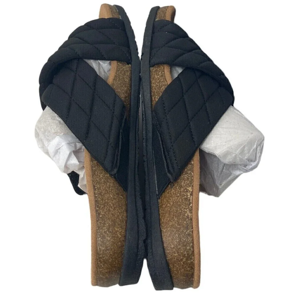 Earth Origins Oceana Size 6 Wide Women's Casual Sandal Black